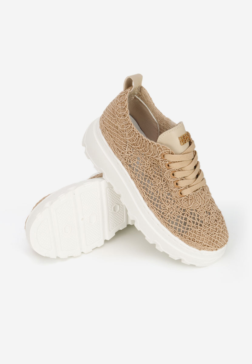 Rossela khaki telitalpú platform sneaker