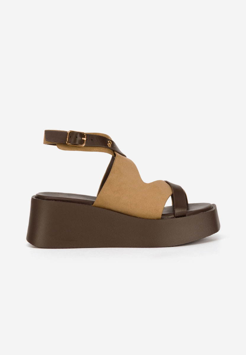 Kataline khaki platform szandál szandál
