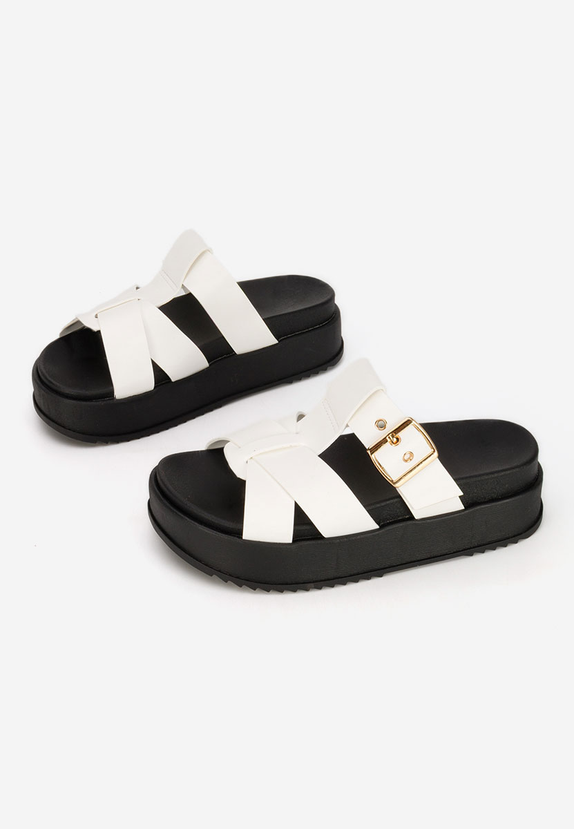 Inaria fehér telitalpú platform papucs