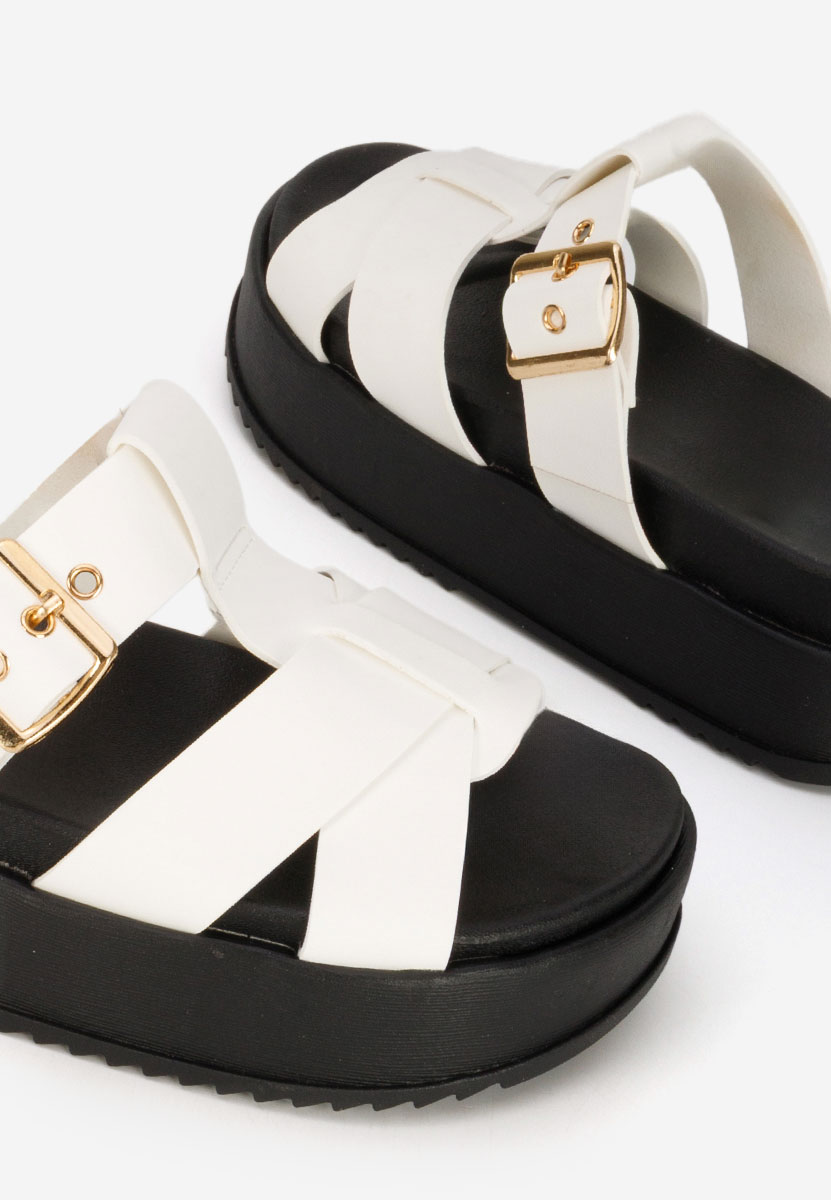 Inaria fehér telitalpú platform papucs