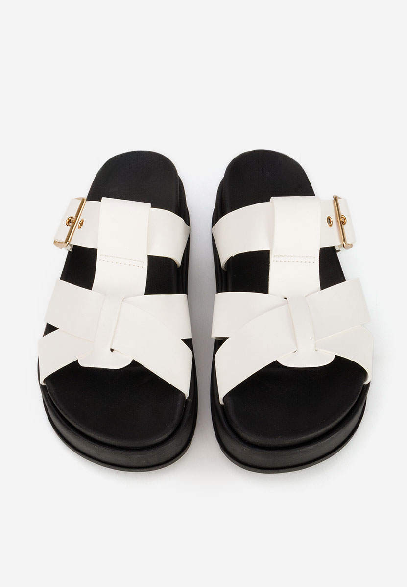 Inaria fehér telitalpú platform papucs