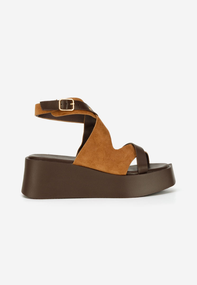 Kataline camel platform szandál szandál
