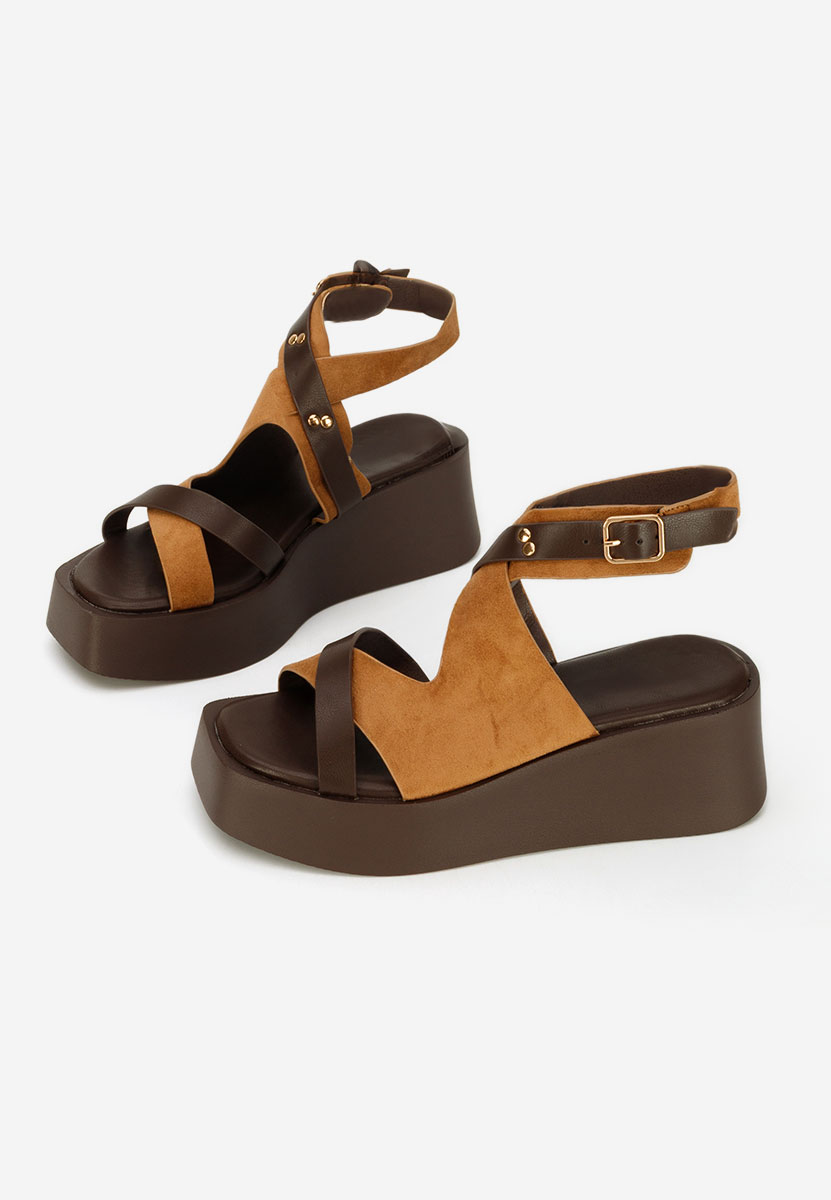 Kataline camel platform szandál szandál