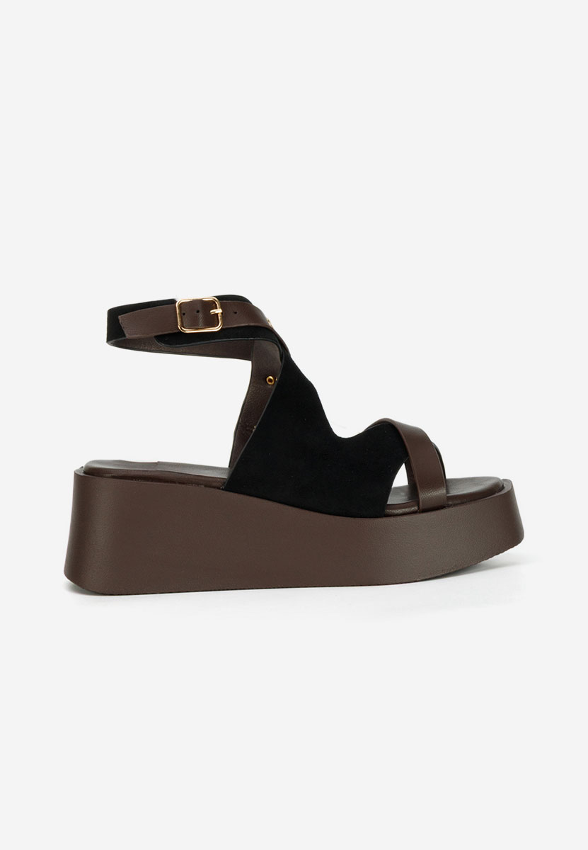 Kataline fekete platform szandál szandál