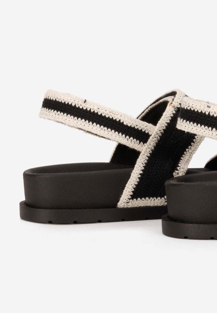 Sharma fekete lapos szandál