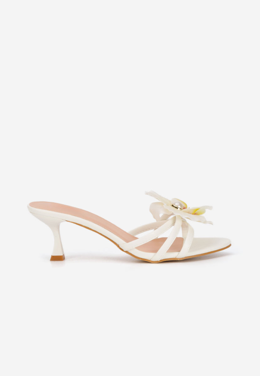 Florentia fehér magassarkú papucs