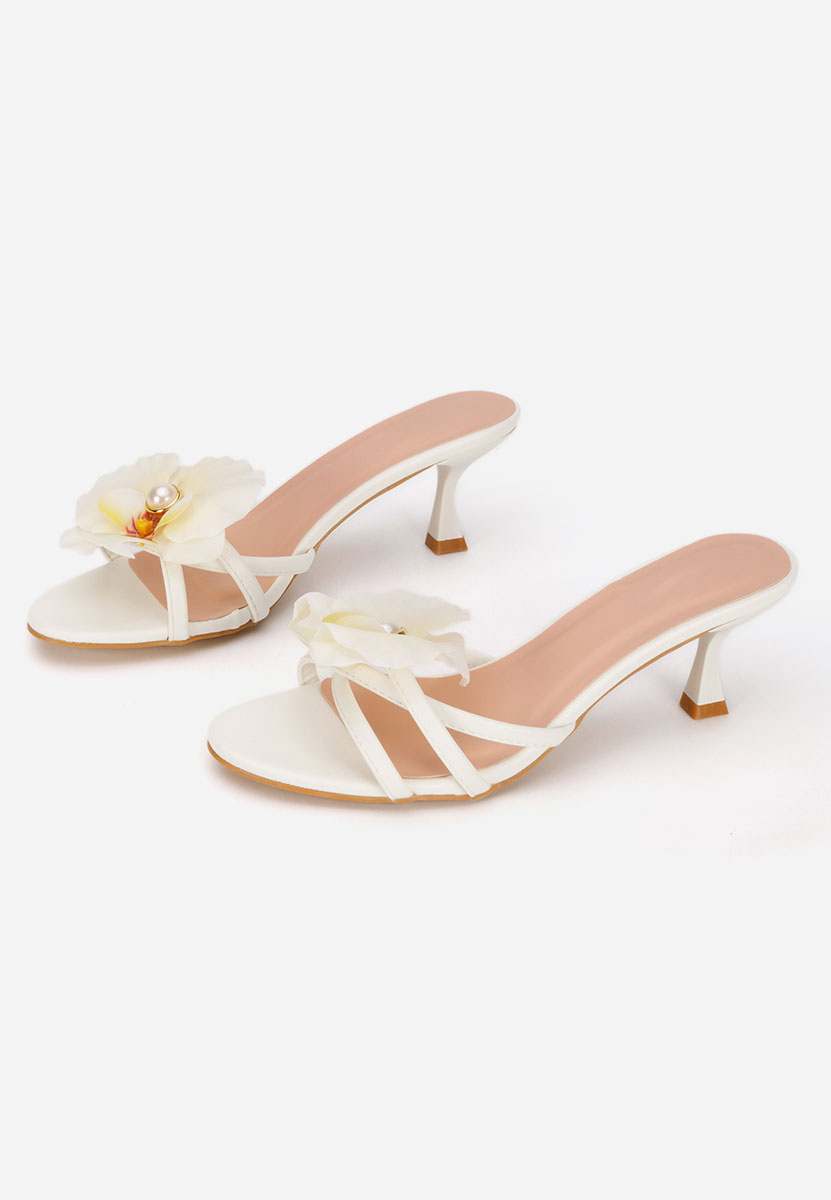 Florentia fehér magassarkú papucs