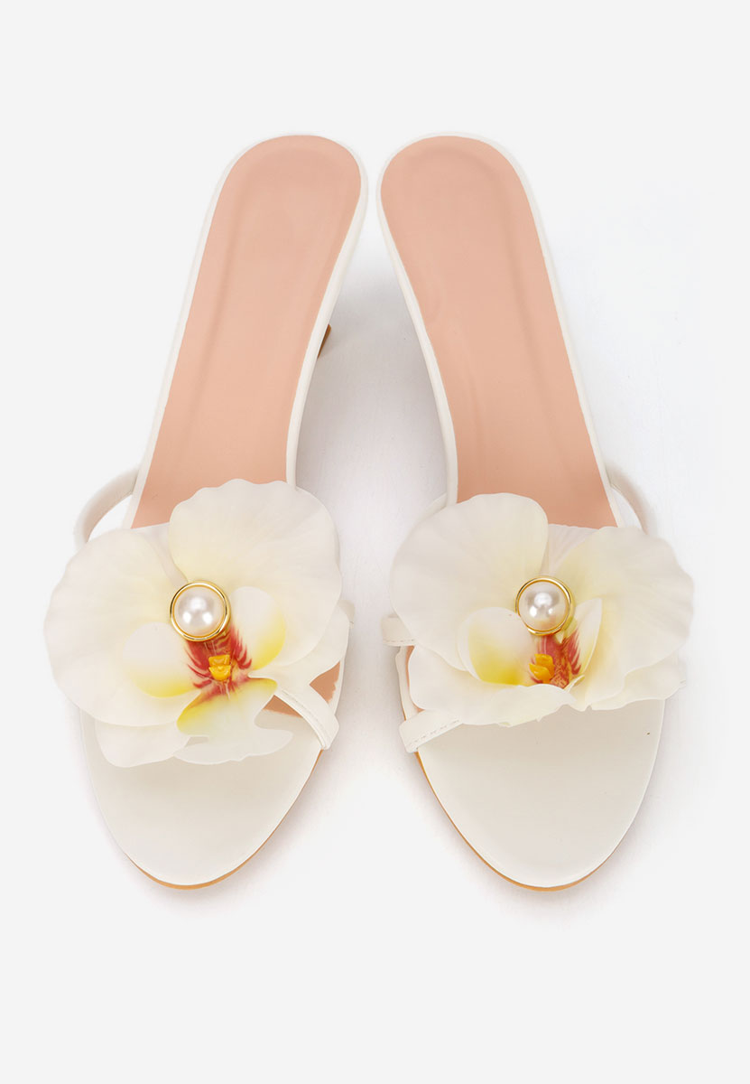 Florentia fehér magassarkú papucs