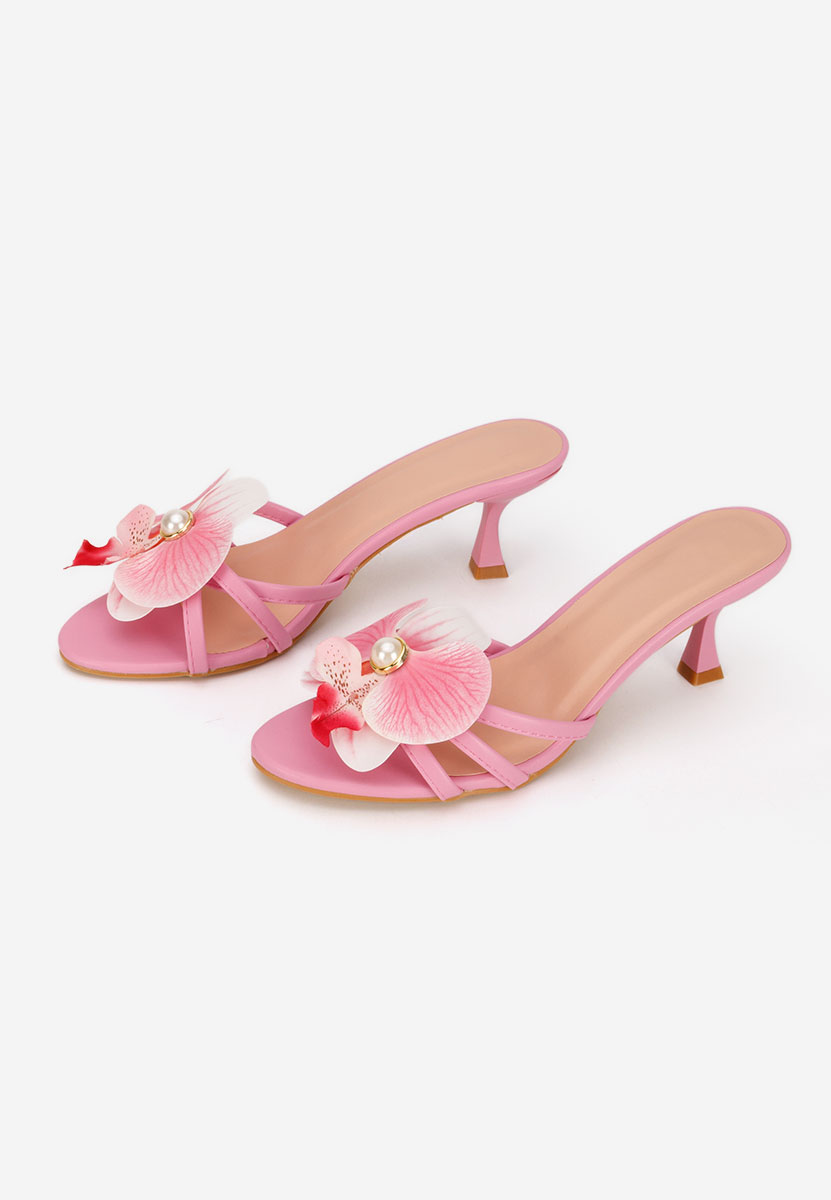 Florentia rózsaszín magassarkú papucs