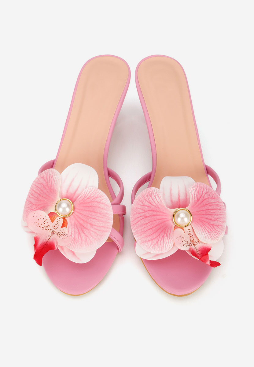 Florentia rózsaszín magassarkú papucs