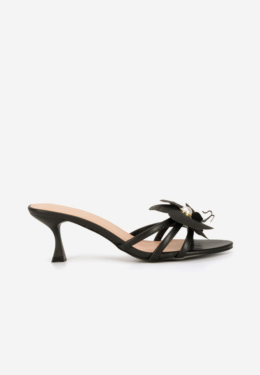 Florentia fekete magassarkú papucs