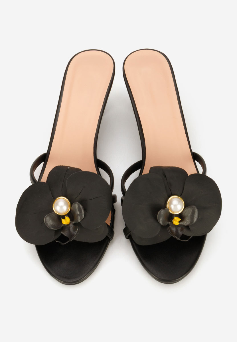 Florentia fekete magassarkú papucs