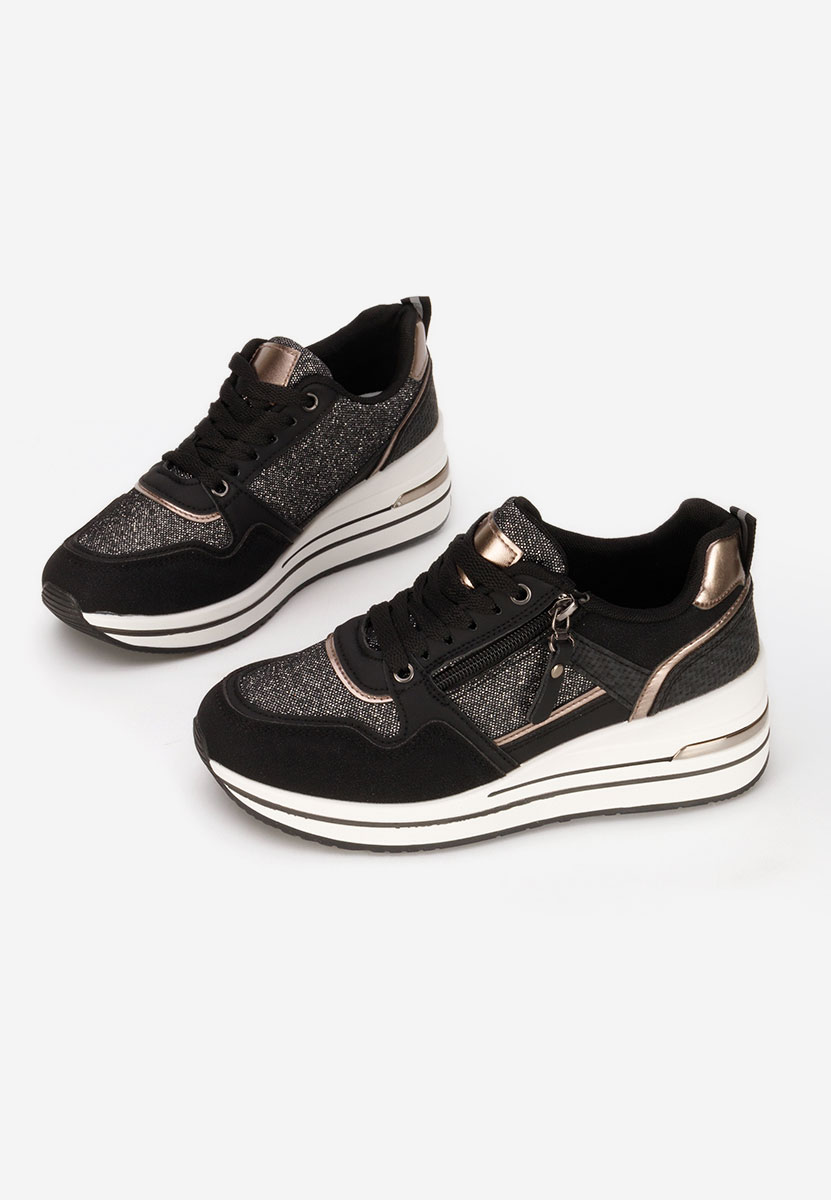 Snuvira fekete platform sneaker cipő 