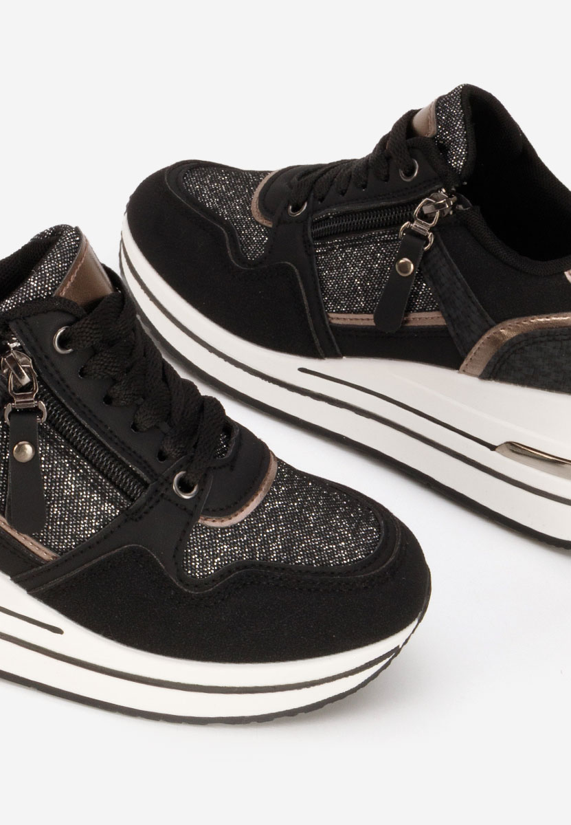 Snuvira fekete platform sneaker cipő 