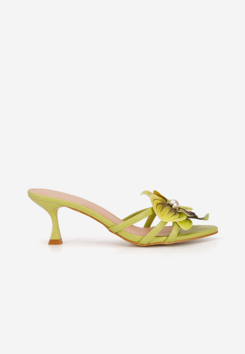 Florentia zöld magassarkú papucs