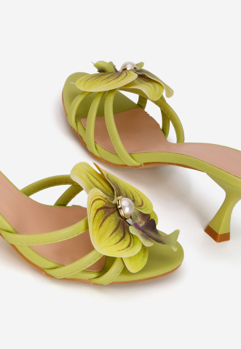 Florentia zöld magassarkú papucs