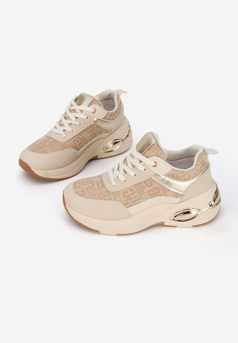 Nezela bézs platform sneaker cipő 