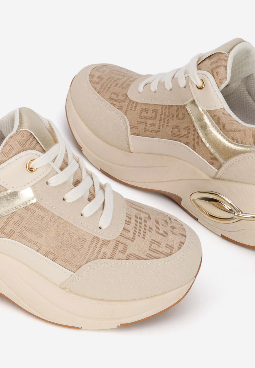 Nezela bézs platform sneaker cipő 
