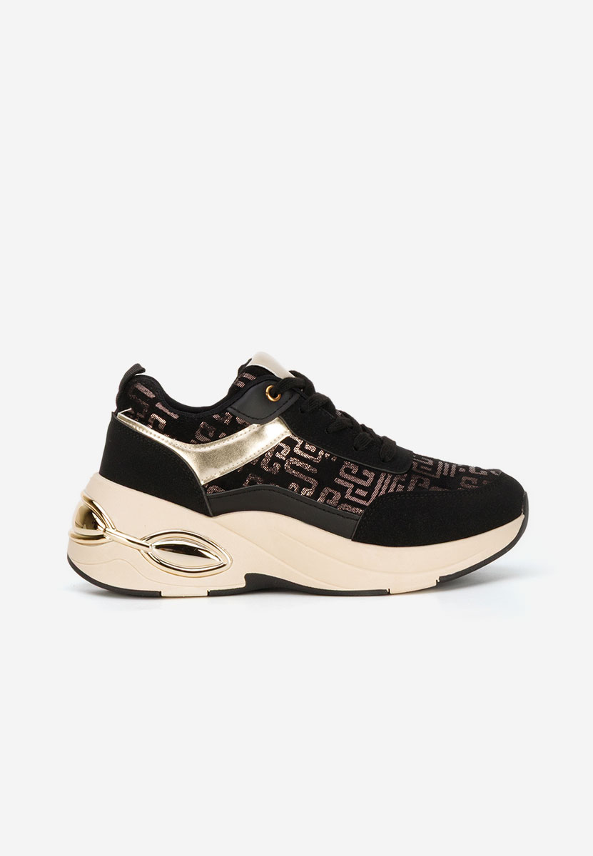 Nezela fekete platform sneaker cipő 
