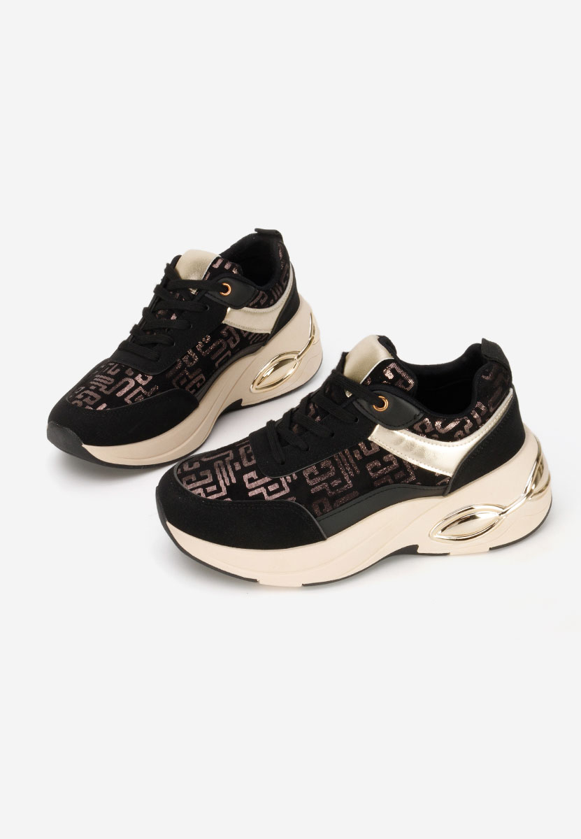 Nezela fekete platform sneaker cipő 