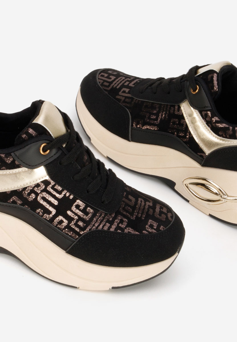 Nezela fekete platform sneaker cipő 