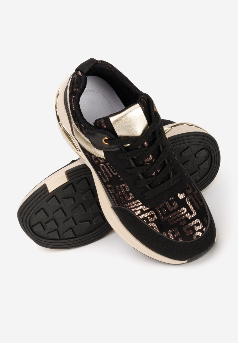 Nezela fekete platform sneaker cipő 