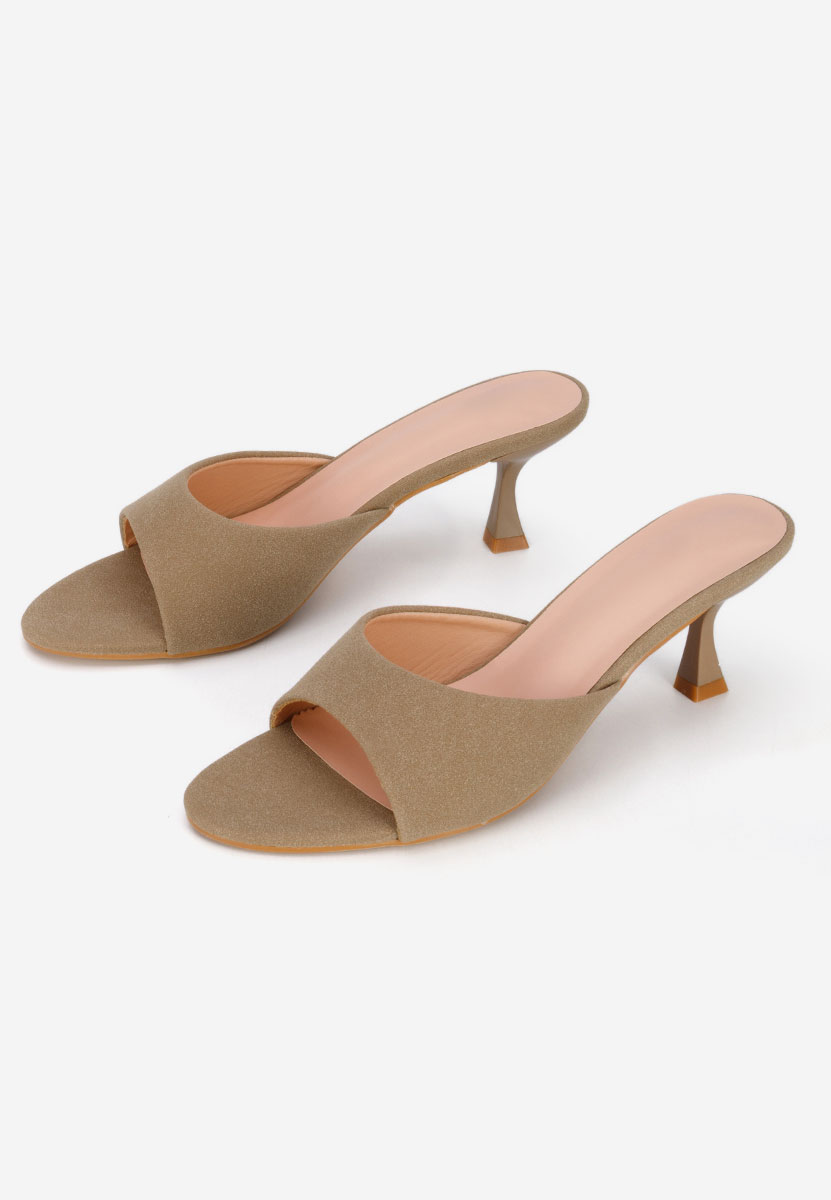 Otelia khaki magassarkú papucs
