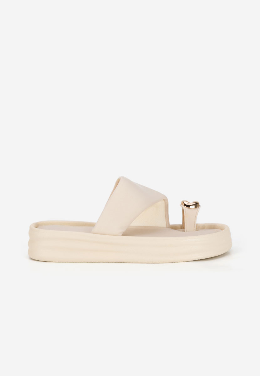 Alezzia bézs telitalpú platform papucs