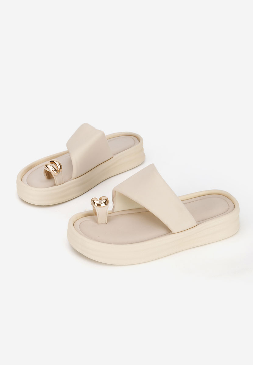 Alezzia bézs telitalpú platform papucs