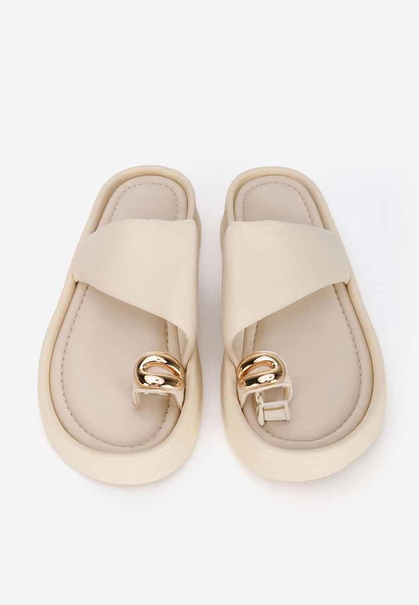 Alezzia bézs telitalpú platform papucs