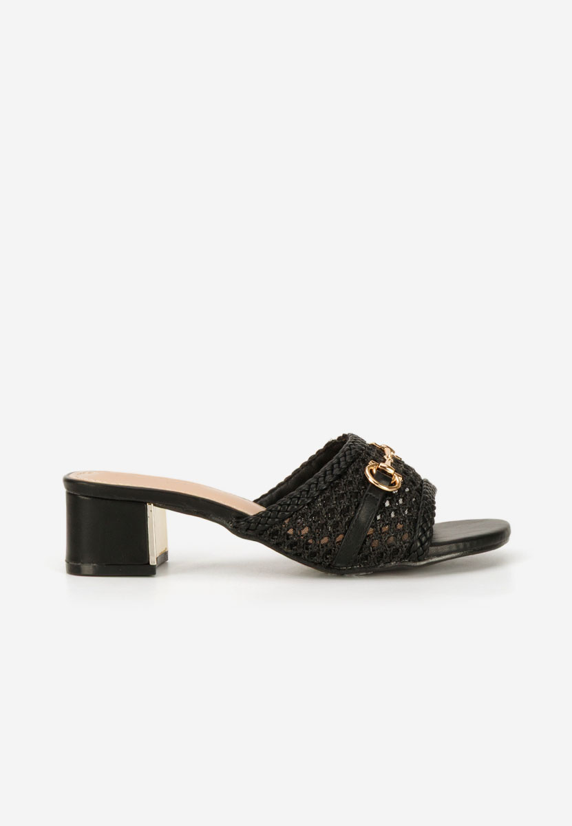 Giustinia fekete magassarkú papucs