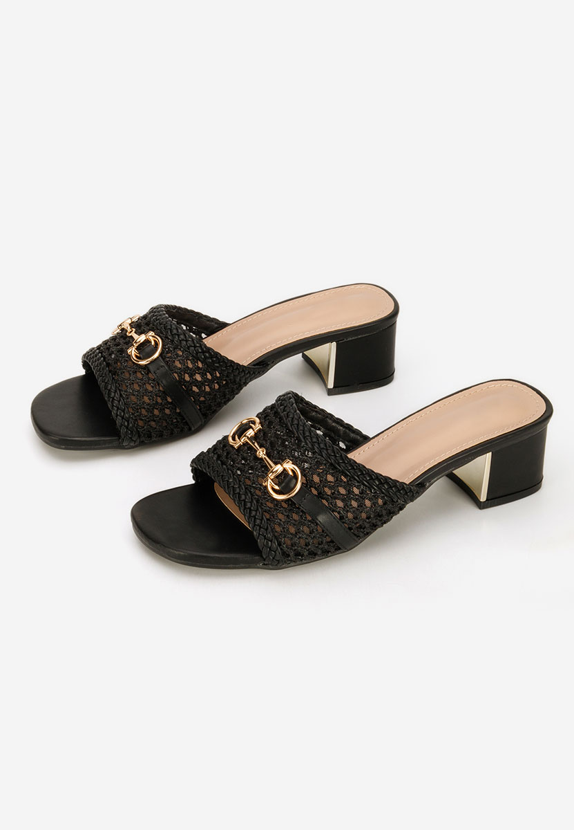 Giustinia fekete magassarkú papucs