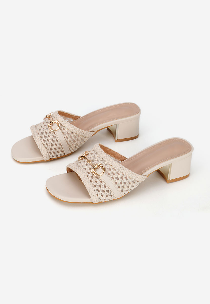 Giustinia bézs magassarkú papucs