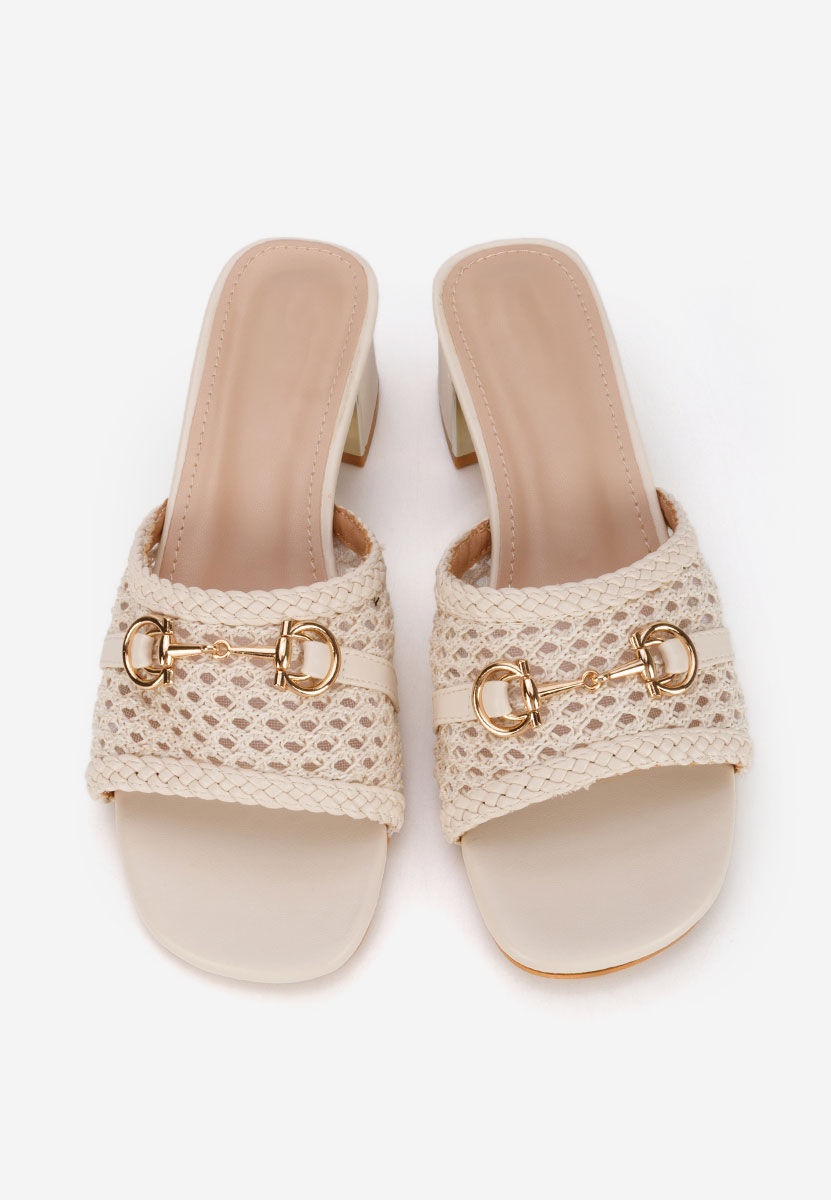 Giustinia bézs magassarkú papucs