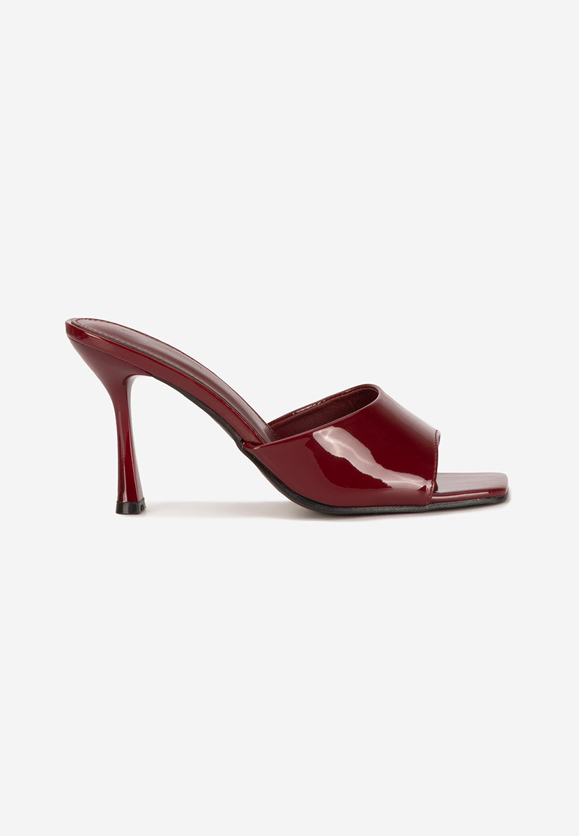Eliseia borvörös magassarkú papucs