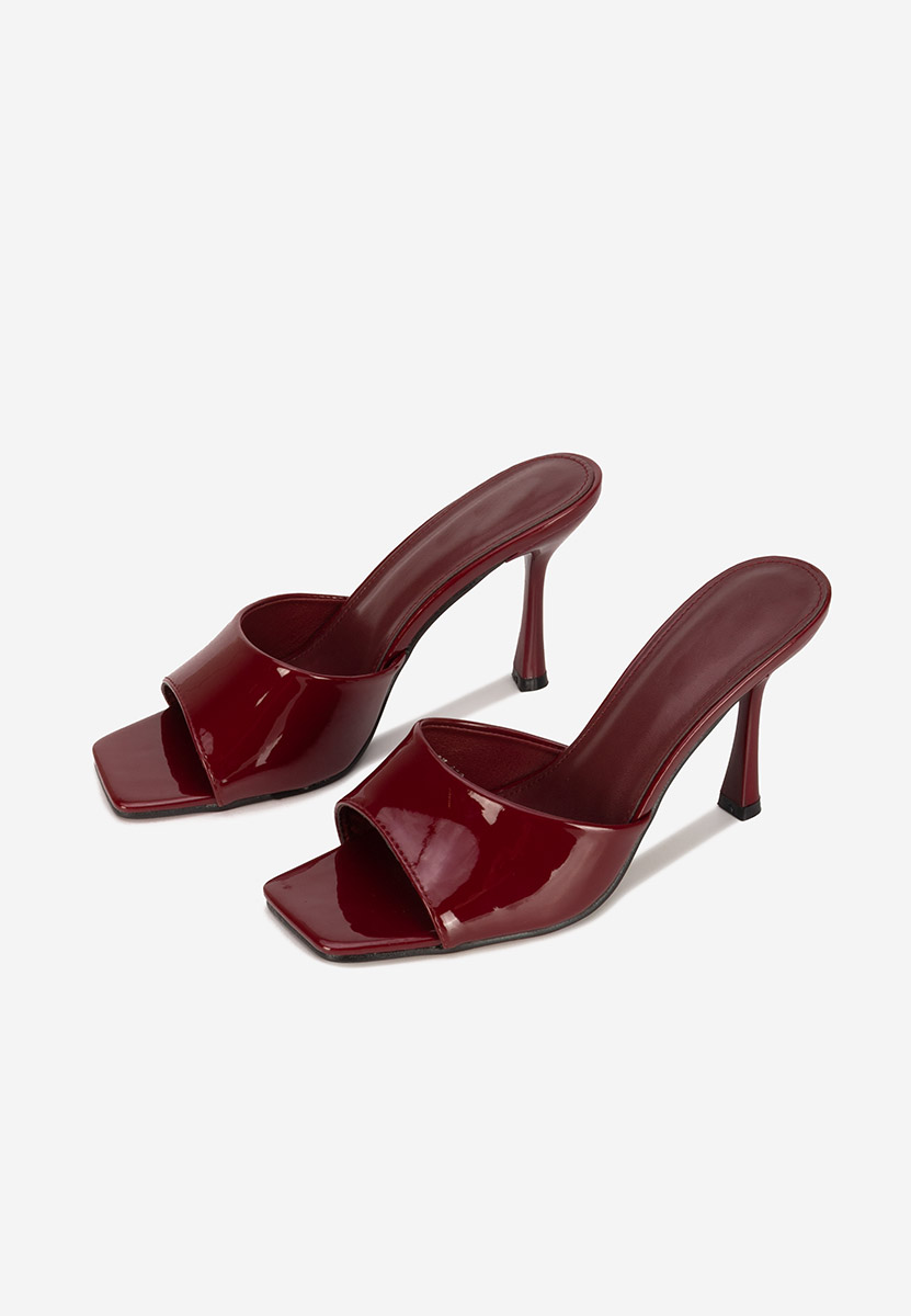 Eliseia borvörös magassarkú papucs