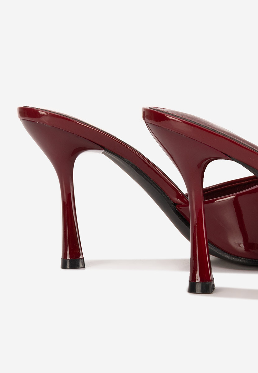 Eliseia borvörös magassarkú papucs