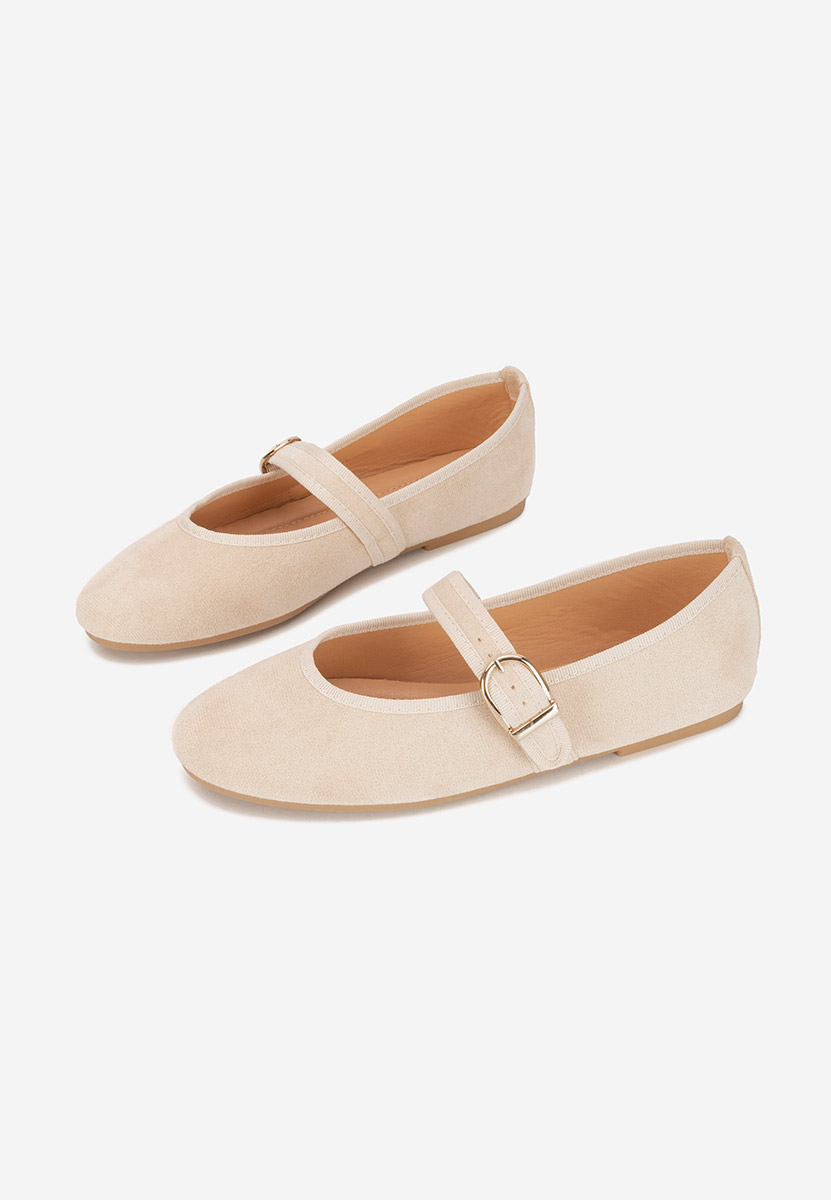 Alecsona bézs pántos balerina cipő