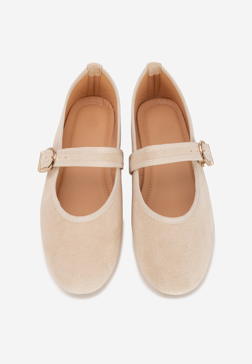 Alecsona bézs pántos balerina cipő