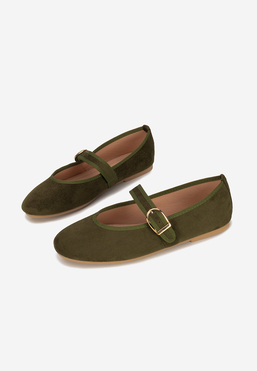 Alecsona zöld pántos balerina cipő