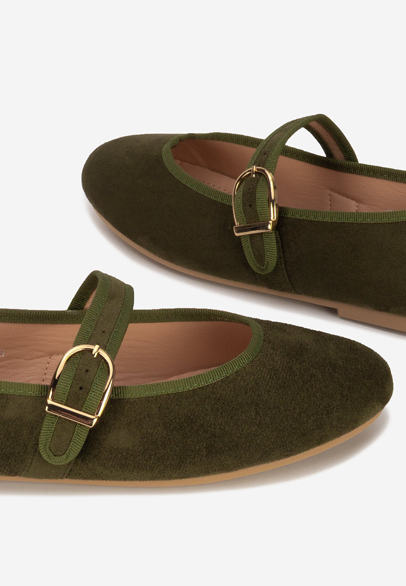 Alecsona zöld pántos balerina cipő