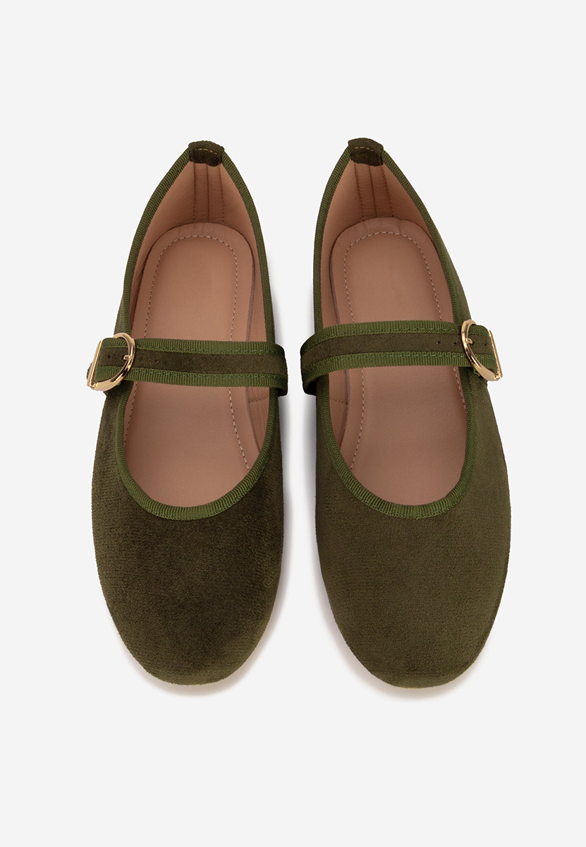 Alecsona zöld pántos balerina cipő