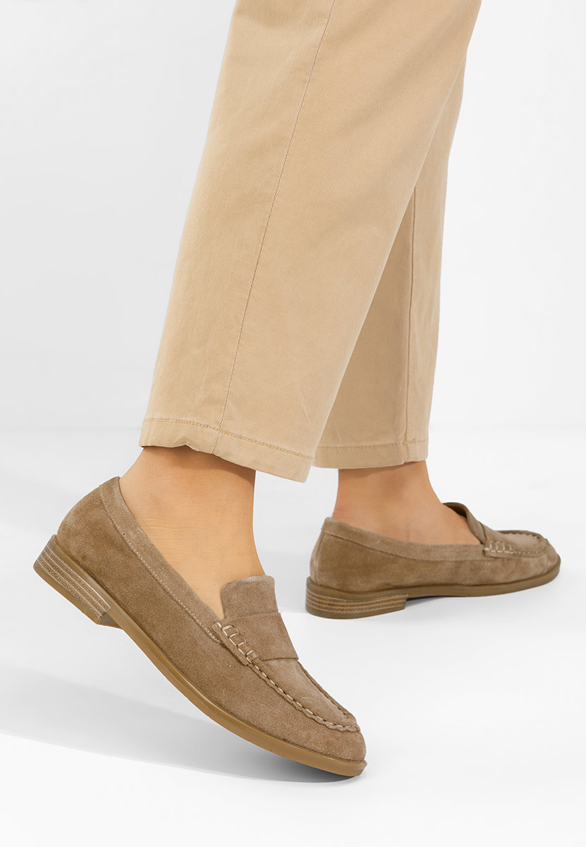 Lariona bézs bőr mokaszin női