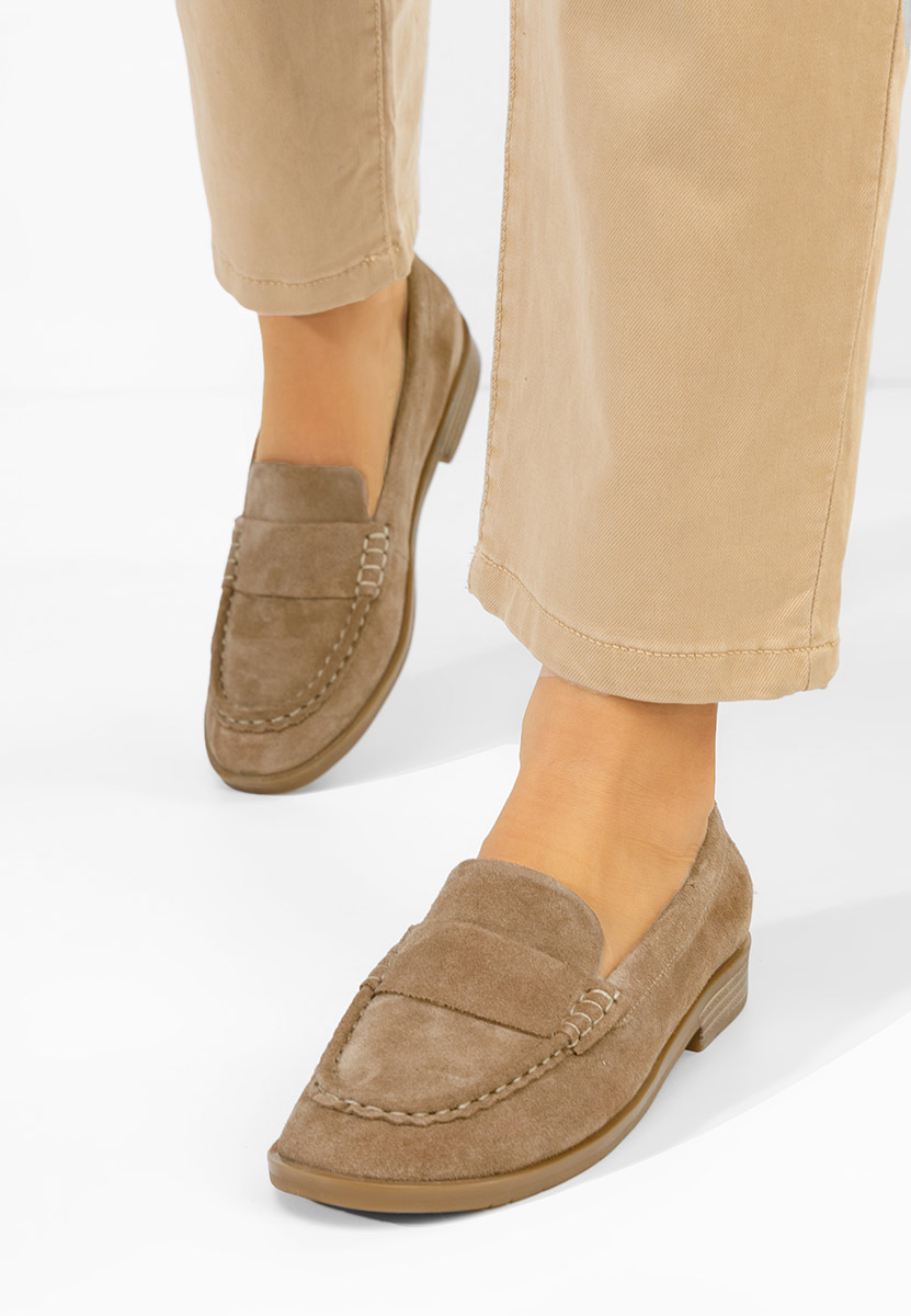 Lariona bézs bőr mokaszin női