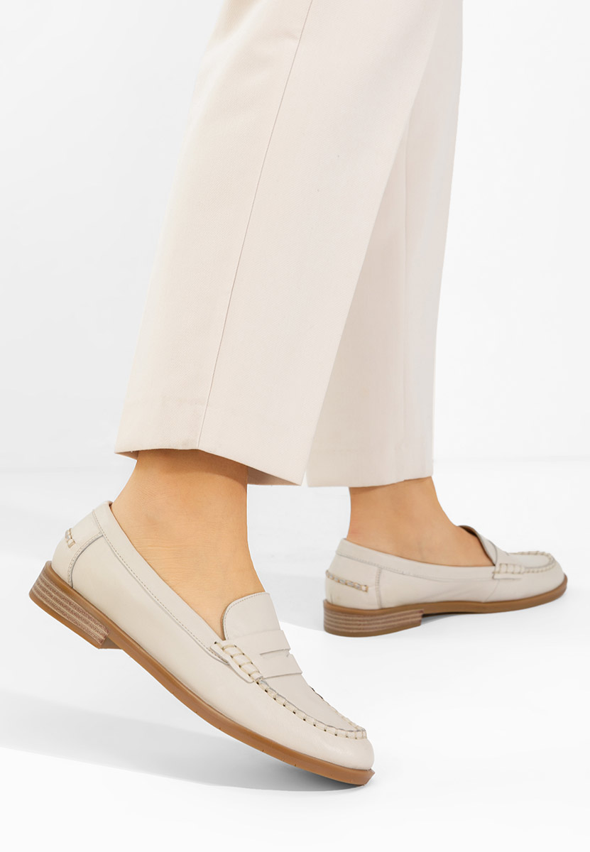 Meltanea bézs bőr mokaszin női