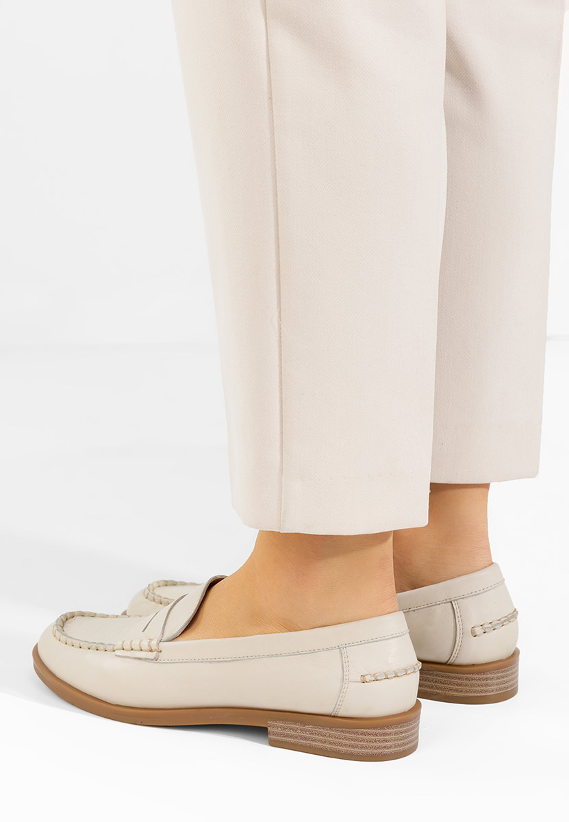 Meltanea bézs bőr mokaszin női