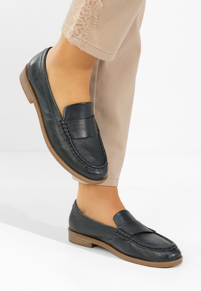 Lariona v2 tengerészkék bőr mokaszin női