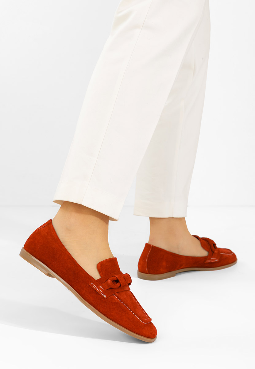 Meltana piros bőr mokaszin női