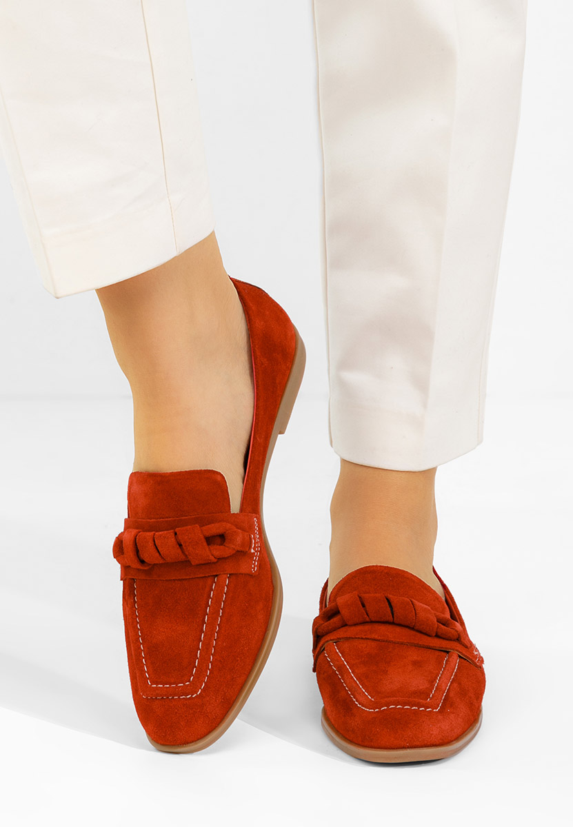 Meltana piros bőr mokaszin női