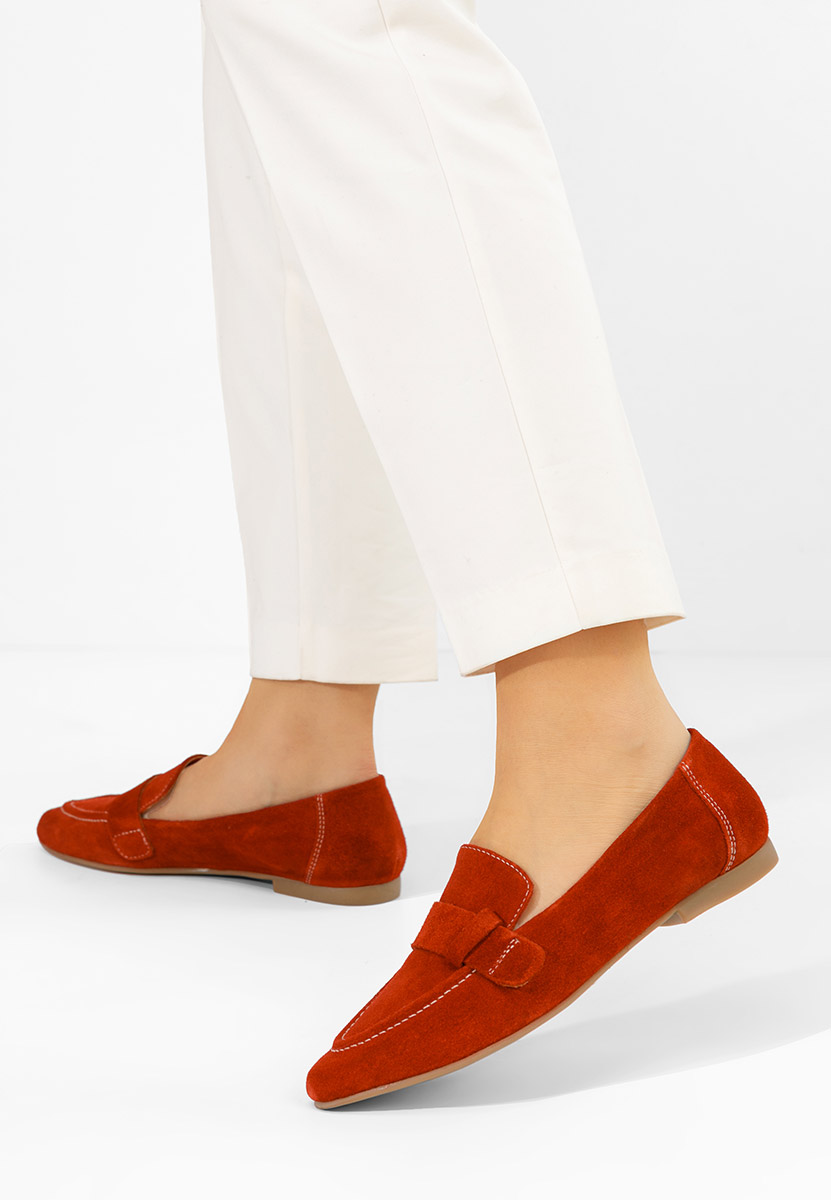 Catrinelia piros bőr mokaszin női